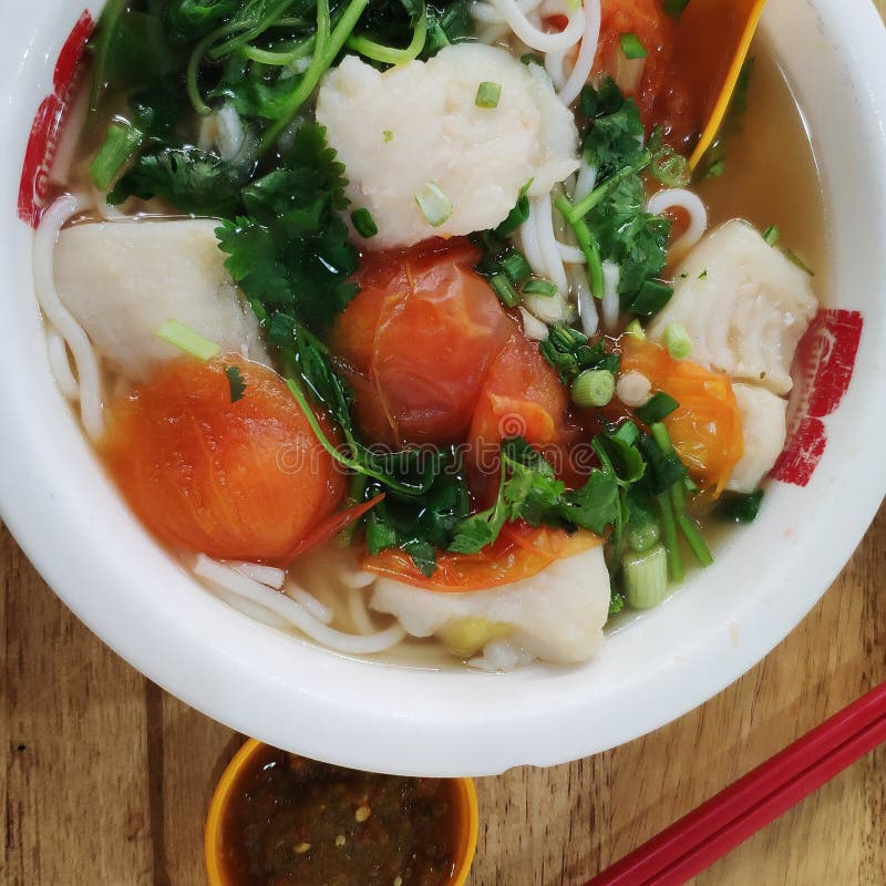 Kaki Bola XO Fish Head Noodle Stock Image Image of