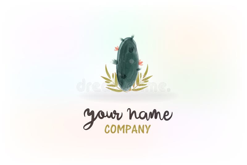 Kaktusowy kwiecisty akwarela logo wektoru wizerunek royalty ilustracja Kaktusowy kwiecisty akwarela logo wektoru wizerunek royalty ilustracja