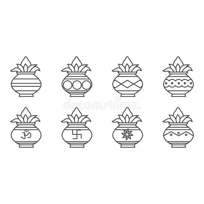 Kumbh Kalash Vector Icon On White Background. Flat Vector Kumbh Kalash Icon  Symbol Sign From Modern India Collection For Mobile Concept And Web Apps  Design. Royalty Free SVG, Cliparts, Vectors, and Stock
