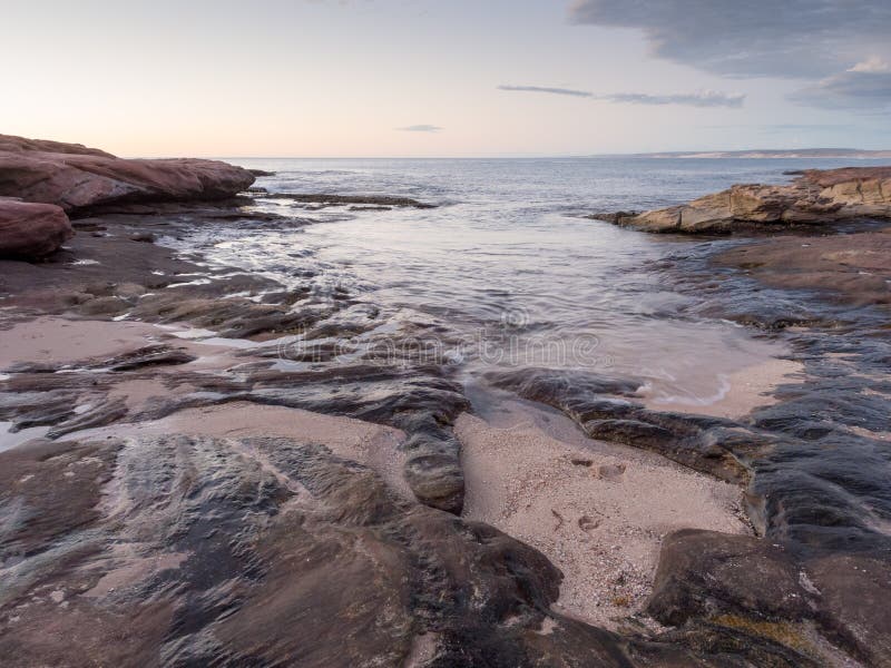 Rocky coastline at sunset near Red Bluff, Kalbarri, Western Australia