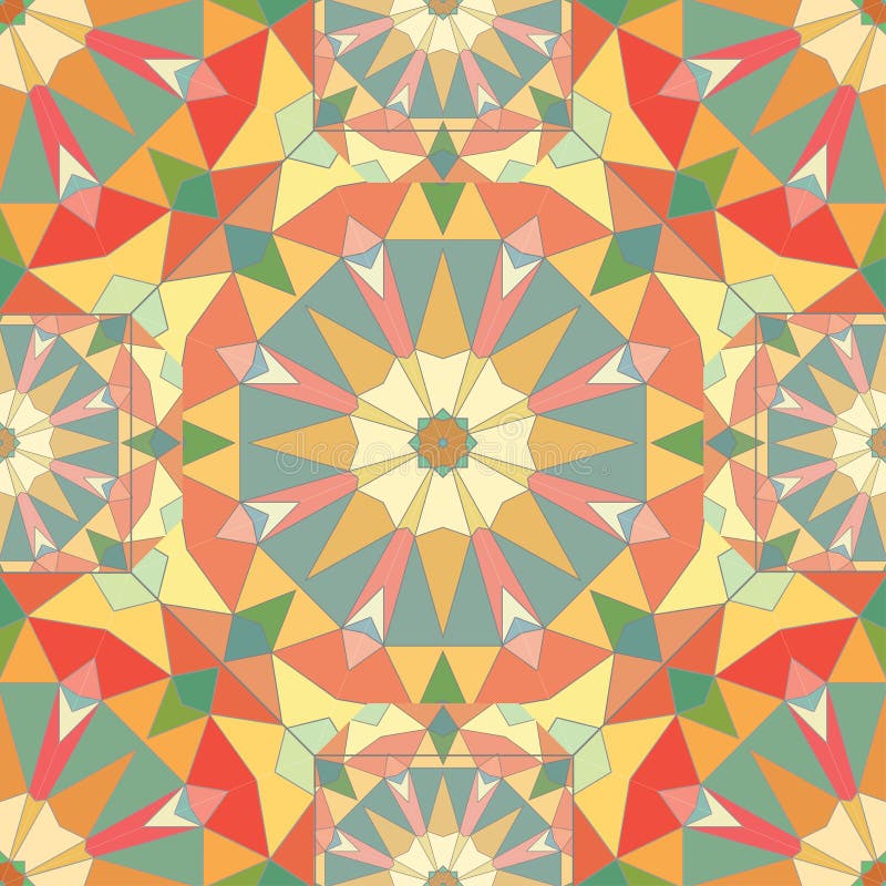 Kaleidoscope colorful seamless tile pattern background