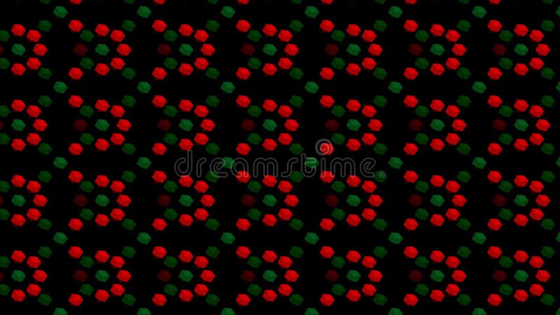 A kaleidoscope consists of geometric objects blinking in different colors. stock illustration