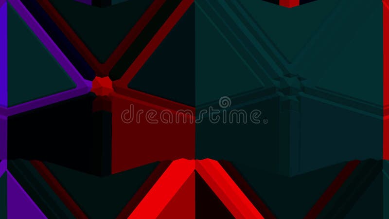 Kaleidoscope consists of geometric objects blinking in different colors. stock illustration