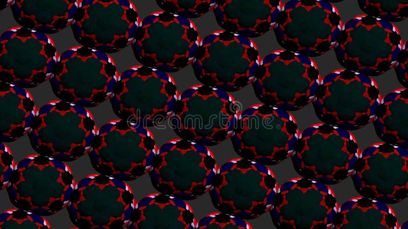 Kaleidoscope consists of geometric objects blinking in different colors. stock illustration