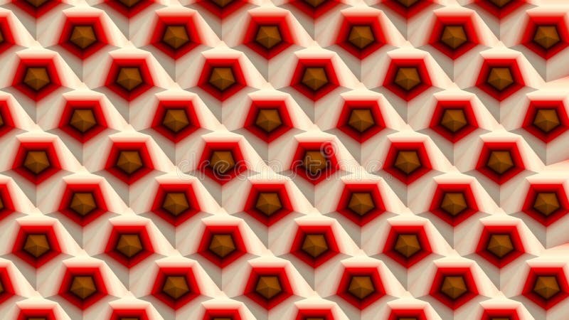 Kaleidoscope consists of geometric objects blinking in different colors. stock illustration