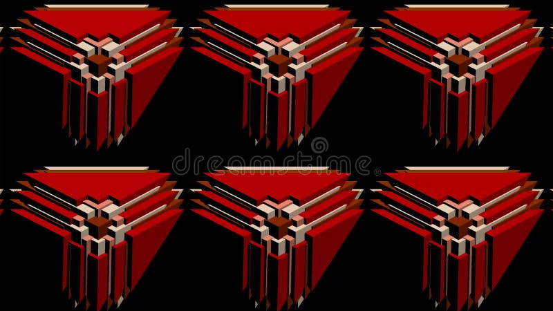 Kaleidoscope consists of geometric objects blinking in different colors. stock illustration