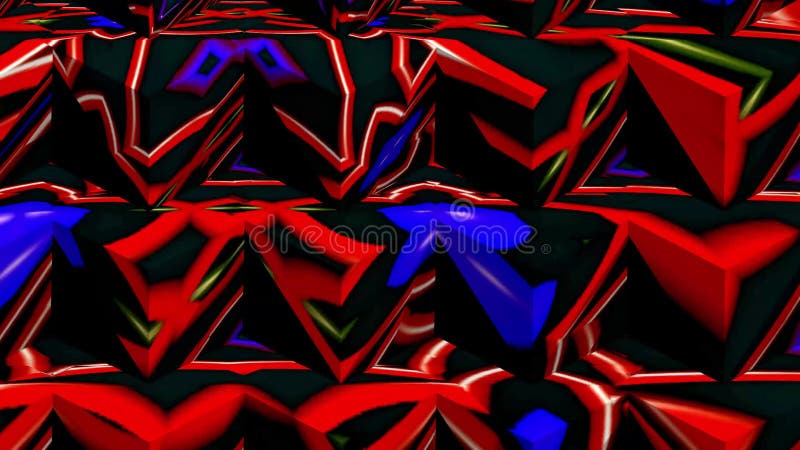 Kaleidoscope consists of geometric objects blinking in different colors. vector illustration
