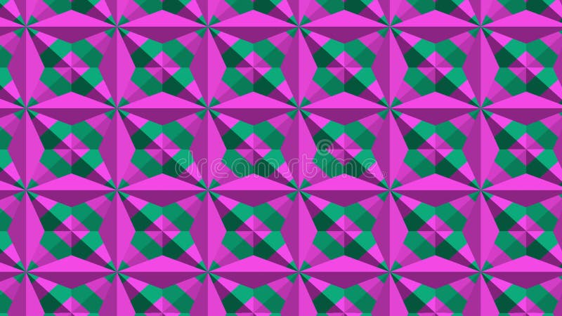 Kaleidoscope consists of geometric shapes blinking in different colors. stock illustration