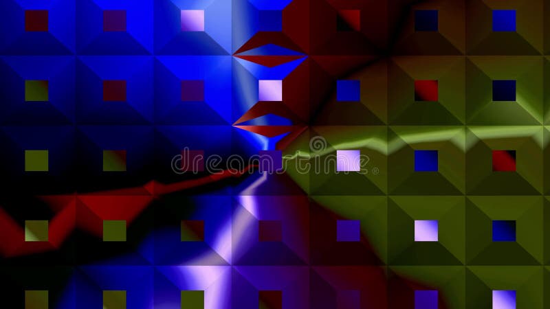 Kaleidoscope consists of geometric shapes blinking in different colors. stock illustration