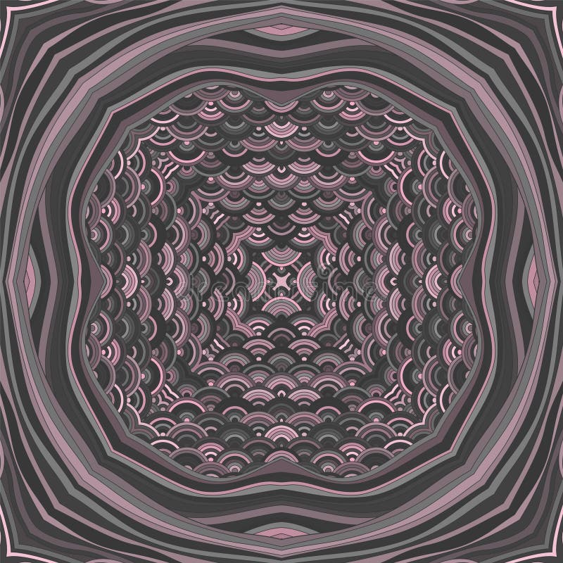 Kaleidoscope magic vector seamless ornament. Creative patchwork sample, decoupage napkin print. stock illustration