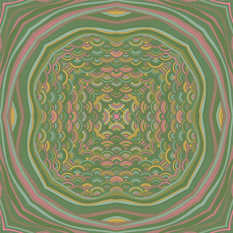 Kaleidoscope magic vector seamless ornament. Creative patchwork sample, decoupage napkin print. vector illustration