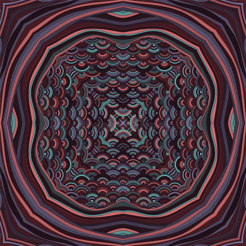 Kaleidoscope magic vector seamless ornament. Creative patchwork sample, decoupage napkin print. vector illustration