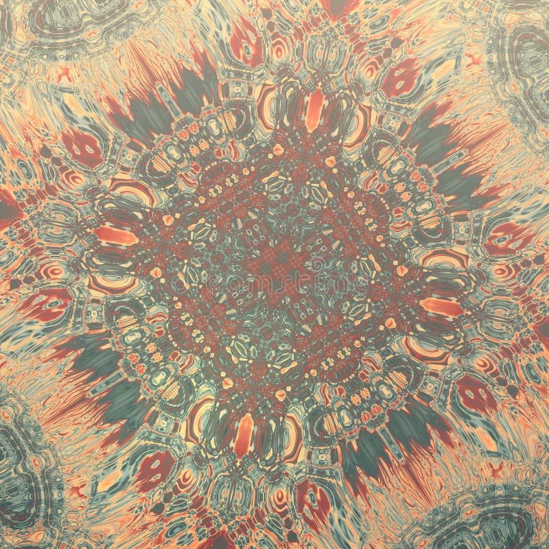 Kaleidoscopic fractal pattern with many small details. Soft pastel colors royalty free illustration