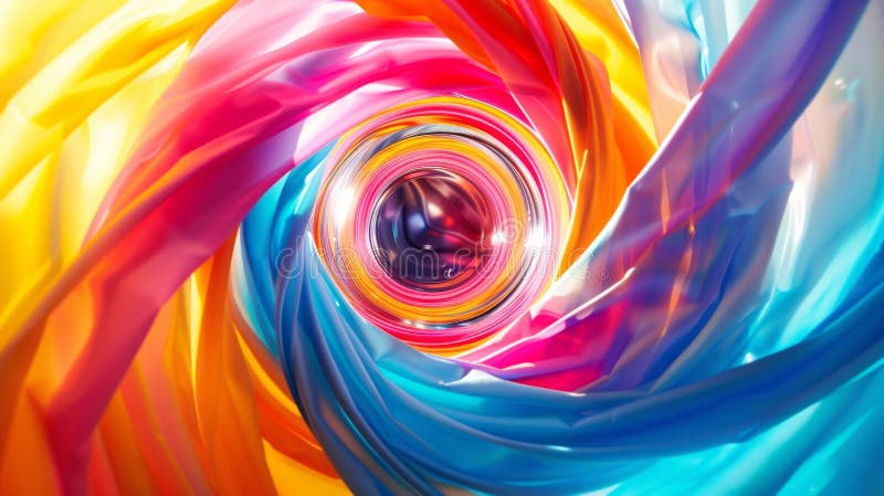 A Kaleidoscopic Vortex of Sparkling Hues A Mesmerizing Whirlwind of Radiant Colors. Dika in i en lysande skärm med snurrande färger där sapphire dyker upp och orangefärgade hues intertwine i en mesmarsande vorttex. Denna pulserande virvelström är en kaleidoskopisk explosion av energi som fångar ögat med dess frenetiska snurrningsmönster. Varje skuggande faktor reflekterar ljus i en strålande uppsättning färger som skapar ett överdrivet och annat världsspektakel. Den virrvarr