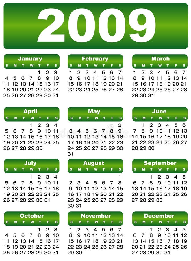 Kalender 2009 stockfoto. Bild von dienstag, märz, samstag 5533630