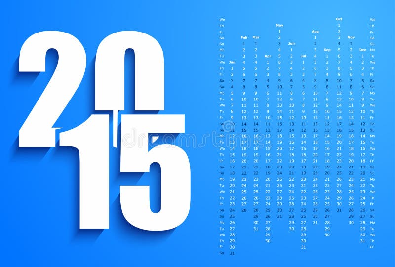 Kalender des Blaus 2015 lizenzfreie abbildung Kalender des Blaus 2015 lizenzfreie abbildung