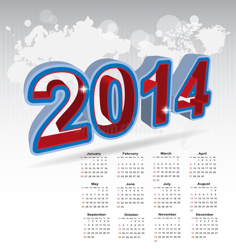 Kalender för nytt år 2014
