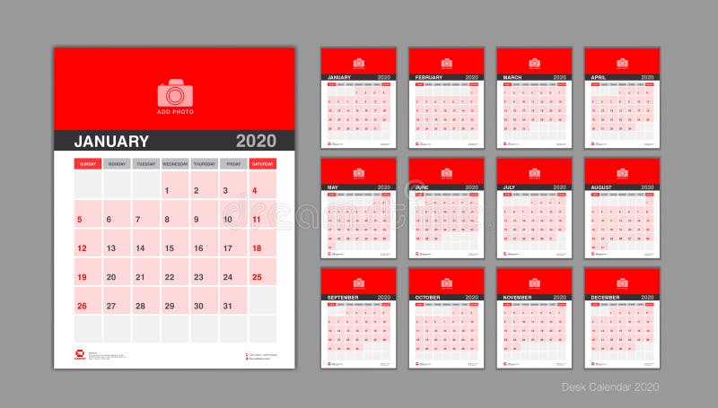 Kalender för 2020 Vector, Desk Kalender 2020-mall, Veckostart på söndag, Planner, Stationery, Printing, lodrät teckning vektor illustrationer Kalender för 2020 Vector, Desk Kalender 2020-mall, Veckostart på söndag, Planner, Stationery, Printing, lodrät teckning vektor illustrationer
