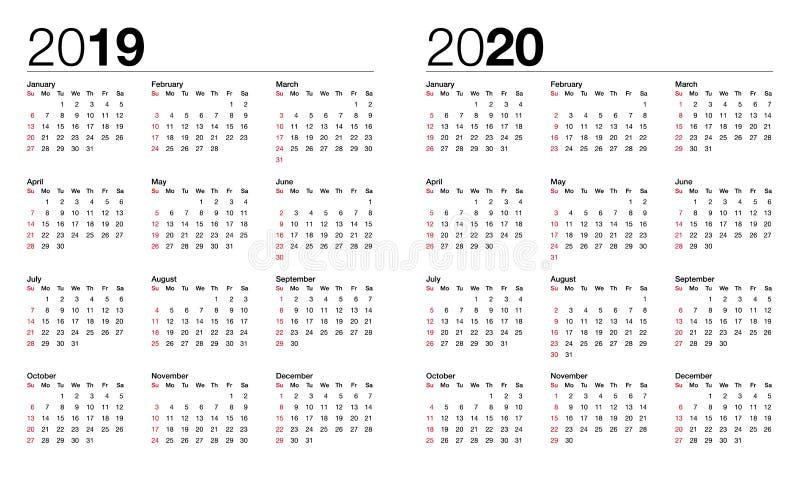 Calendar 2019 Vecka Startar Från Söndag Affärsmall Begrepp Vertikal