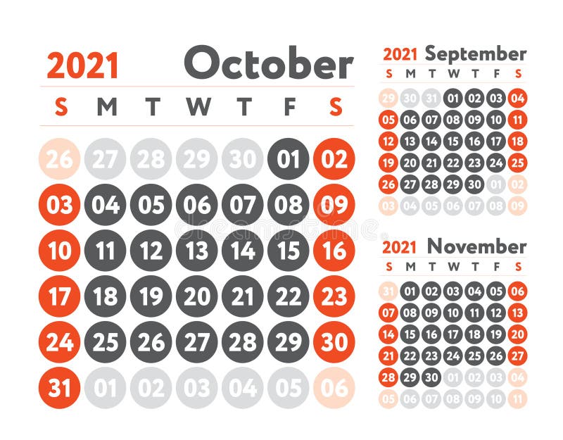 Kalender oktober 2021