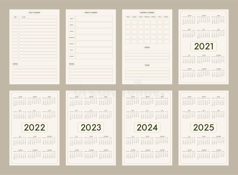 Precies vitamine in beroep gaan 2022 2023 2024 2025 Kalender Per Week Elke Week Persoonlijke Agenda Van De  Planner Minimalistische Trendy-stijl Pastel Beige Olijf Vector Illustratie  - Illustration of dagelijks, bericht: 214797808