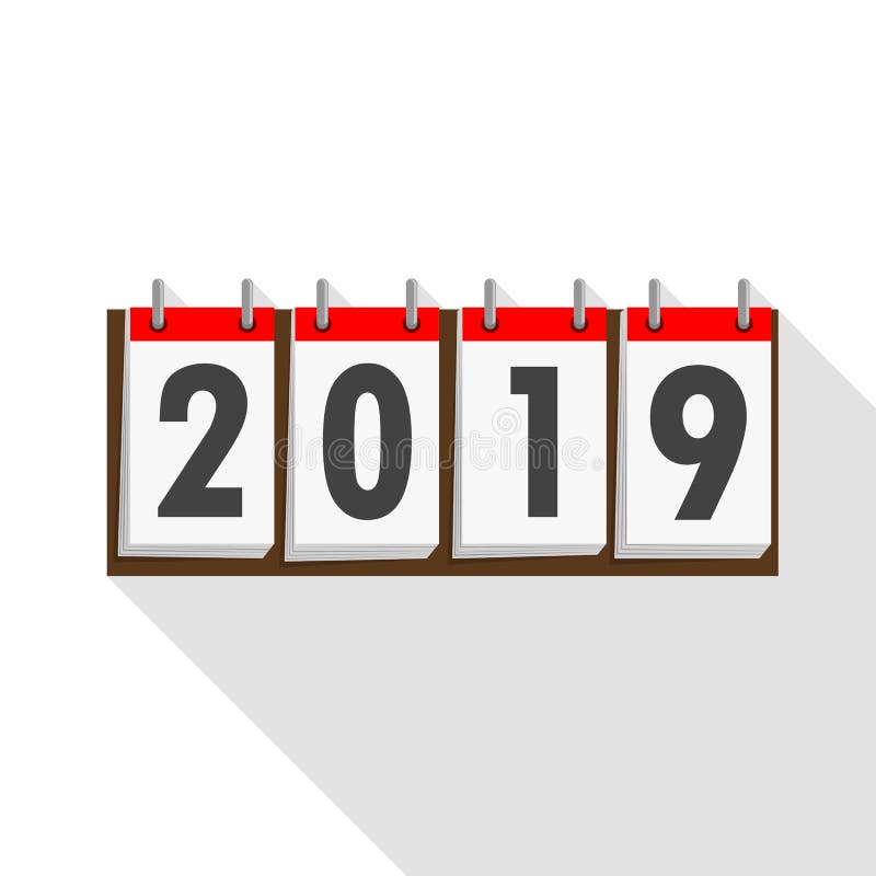 Kalenderpictogram 2019 Vector illustratie stock illustratie