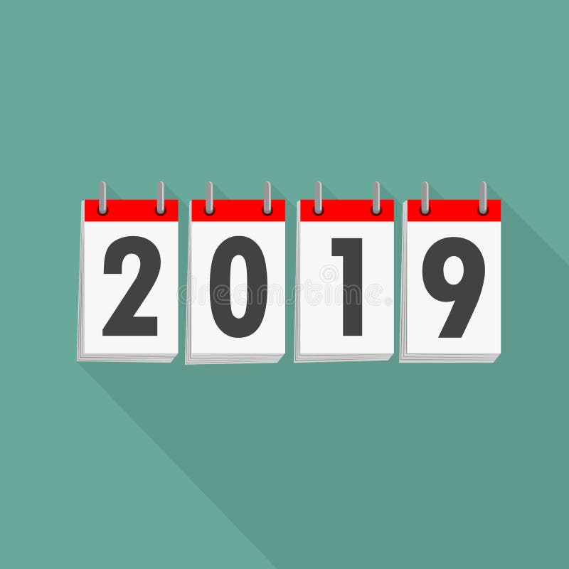Kalenderpictogram 2019 Vector illustratie vector illustratie