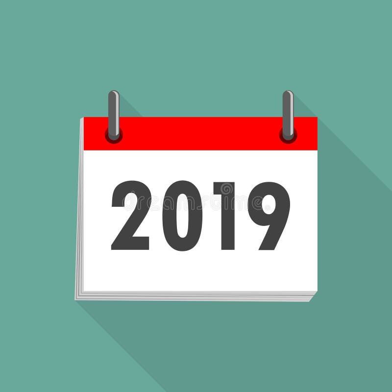 Kalenderpictogram 2019 Vector illustratie vector illustratie