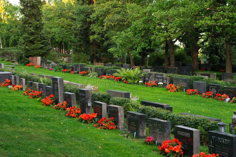 Kalevankangas Graveyard from Tampere, Finland Editorial Stock Photo