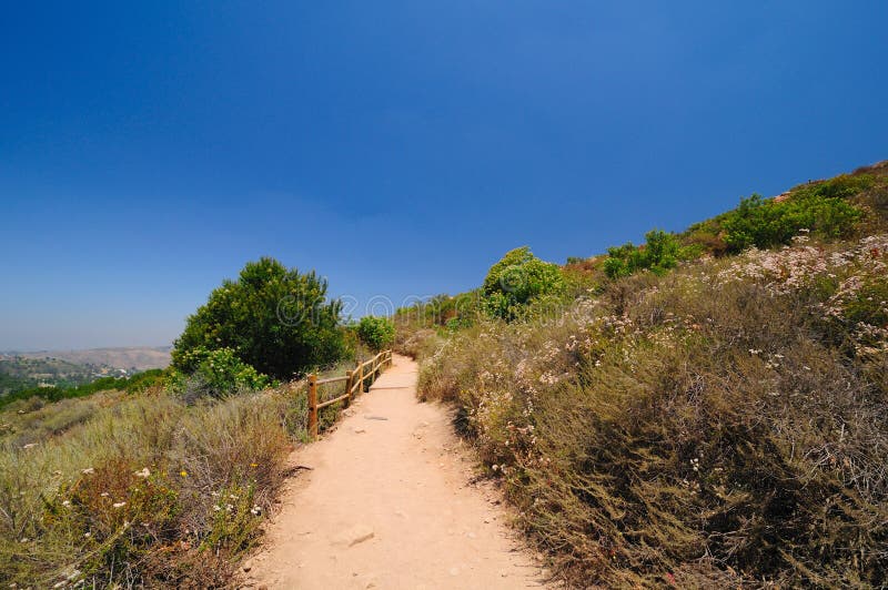 The Cowles Mountain trail in San Diego, California. The Cowles Mountain trail in San Diego, California