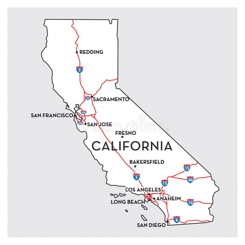 USA State vector map California. USA State vector map California