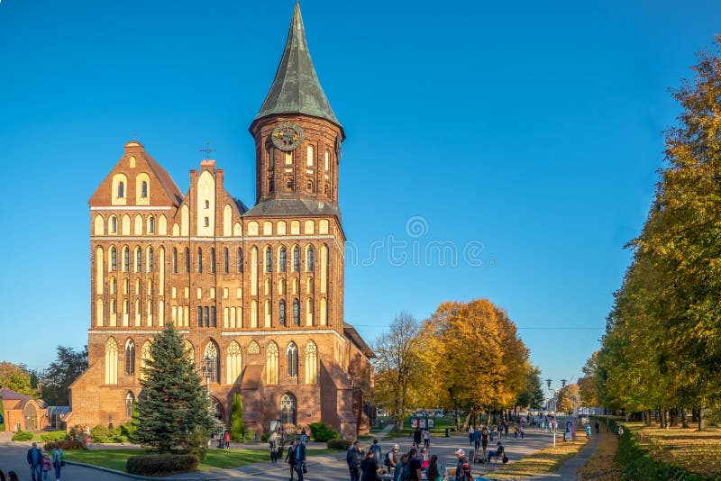 Kaliningrad, Rusland - Oktober 14, 2018 De Kathedraal van Kant royalty-vrije stock afbeeldingen Kaliningrad, Rusland - Oktober 14, 2018 De Kathedraal van Kant royalty-vrije stock afbeeldingen