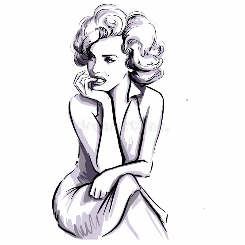 How To Draw Marilyn Monroe Easy Step by Step Drawing Guide by Dawn   DragoArt