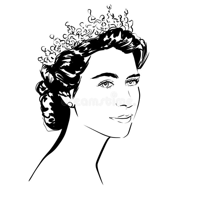 Pencil Drawing of Queen Elizabeth - treasuregem.artpages - Drawings &  Illustration, People & Figures, Celebrity, Other Celebrity - ArtPal