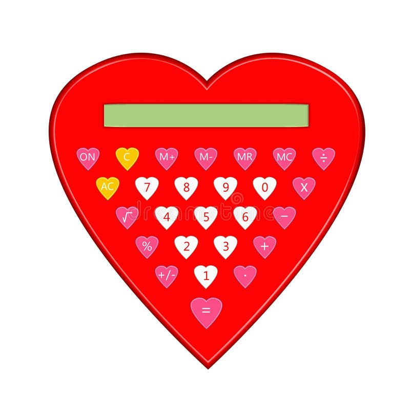 Kalkulator w formie czerwony serce ilustracji Kalkulator w formie czerwony serce ilustracji