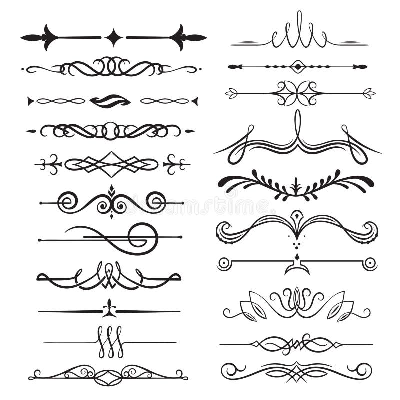 Kalligrafische decoratieve geplaatste verdelers, sier elegant ontwerp