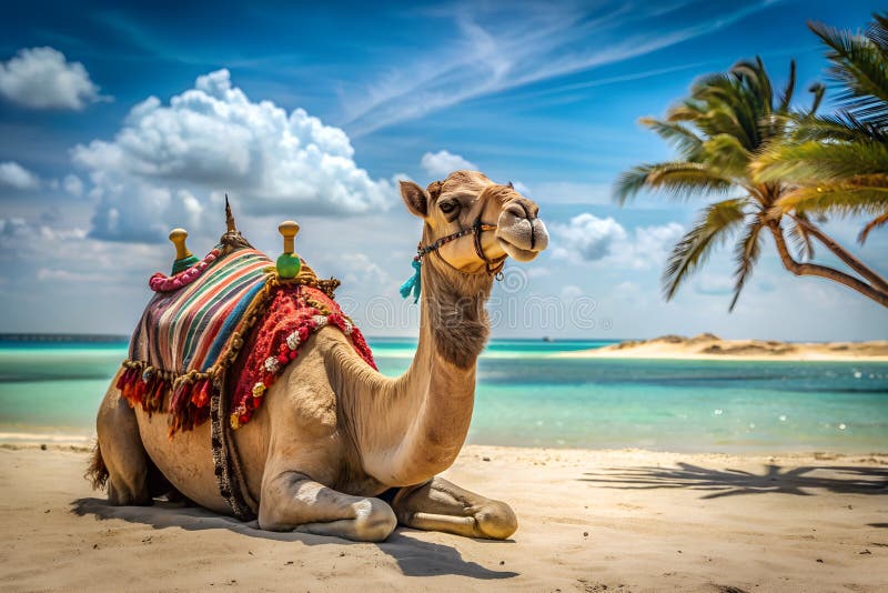 Kamelrutseninsel. ai generierte Foto 4k Portrait Front View 8k. Hintergrund