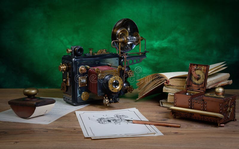 Kamerasteampunk arkivfoto Kamerasteampunk arkivfoto
