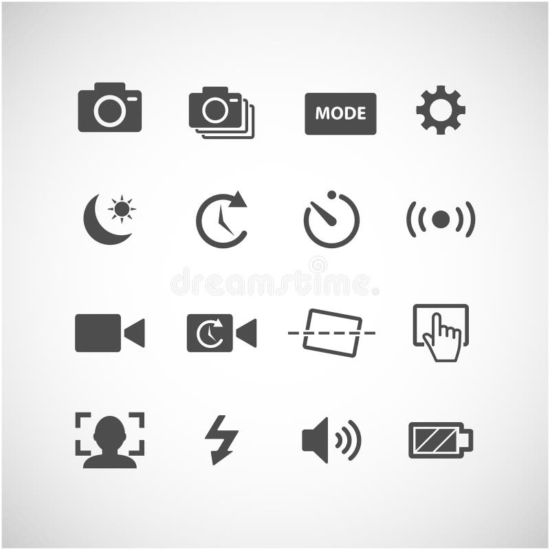 Kamery app ikony set, wektor eps10 royalty ilustracja Kamery app ikony set, wektor eps10 royalty ilustracja