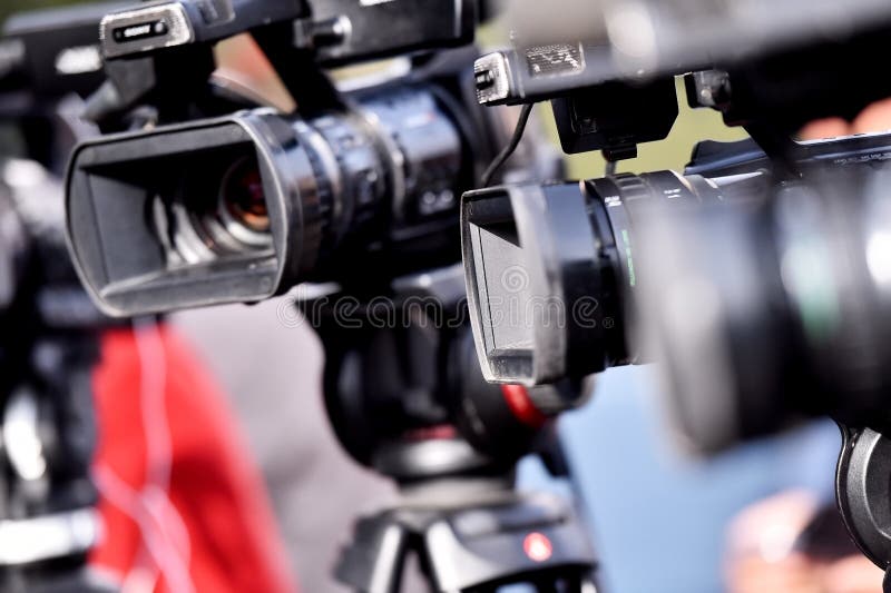 kamery telewizyjne transmituje medialnego wydarzenie