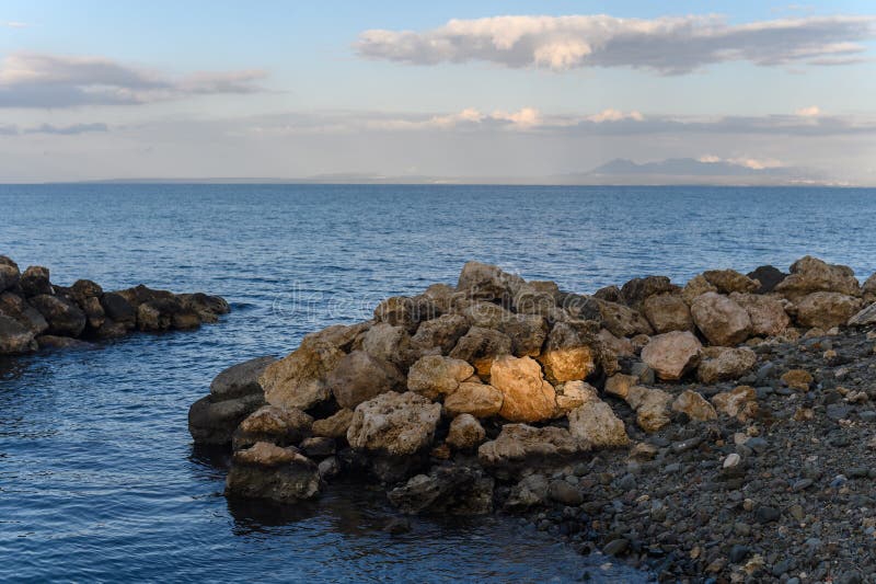 stones near the beach of the Mediterranean sea in Cyprus in winter 2. stones near the beach of the Mediterranean sea in Cyprus in winter 2