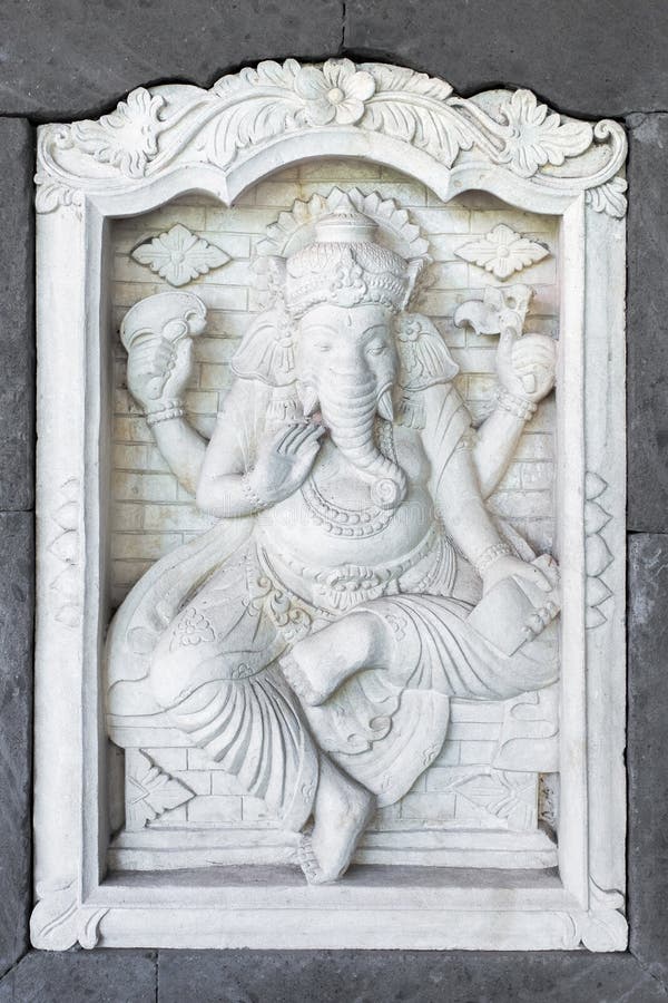 Kamienna rzeźba Ganesha na dom ścianie w Bali obrazy stock Kamienna rzeźba Ganesha na dom ścianie w Bali obrazy stock