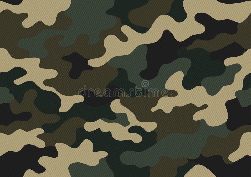 Kamouflage-mönsterbakgrund med sömlösa gröna beige svarta färger i strukturtexturvektor royaltyfri illustrationer