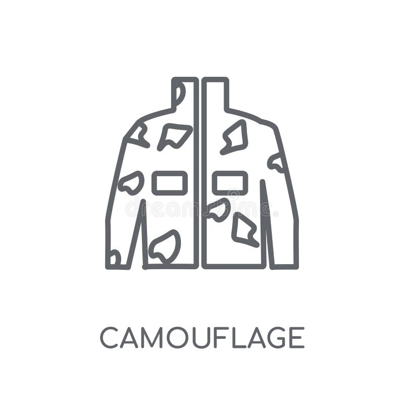 Kamouflera den militära bekläda linjära symbolen Modern översikt Camoufl royaltyfri illustrationer Kamouflera den militära bekläda linjära symbolen Modern översikt Camoufl royaltyfri illustrationer