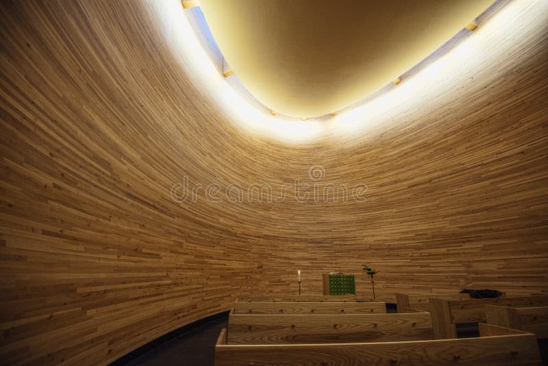 Kamppi Chapel, Helsinki, Finland stock images