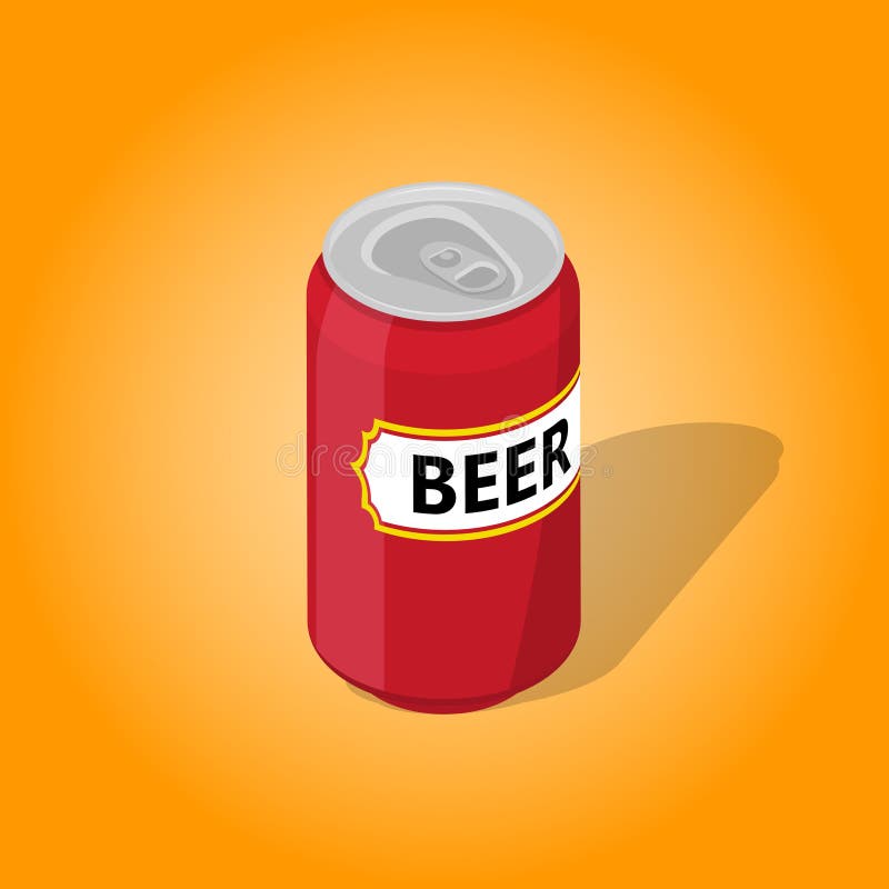 Kan van bier met een schaduw royalty-vrije illustratie Kan van bier met een schaduw royalty-vrije illustratie
