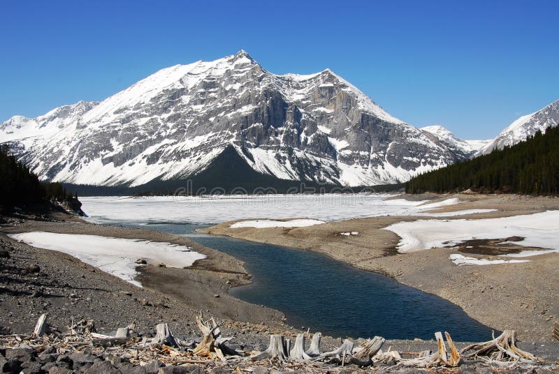 Kananaskis lake and rocky mountains