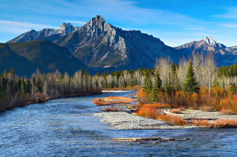 Kananaskis River stock image. Image of stream, trees, kananaskis 417517