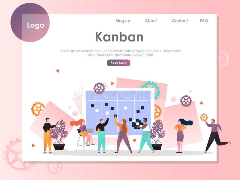 Kanban vector website landing page design template vector illustration Kanban vector website landing page design template vector illustration