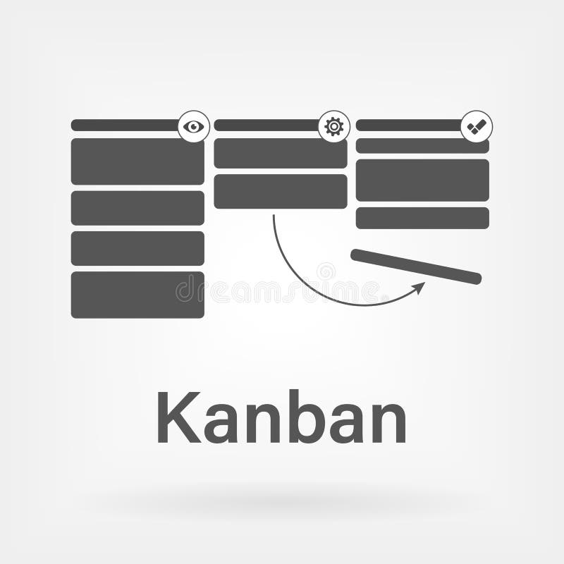 Kanban vektorillustration Luta den tillverkande hjälpmedelsymbolen stock illustrationer Kanban vektorillustration Luta den tillverkande hjälpmedelsymbolen stock illustrationer